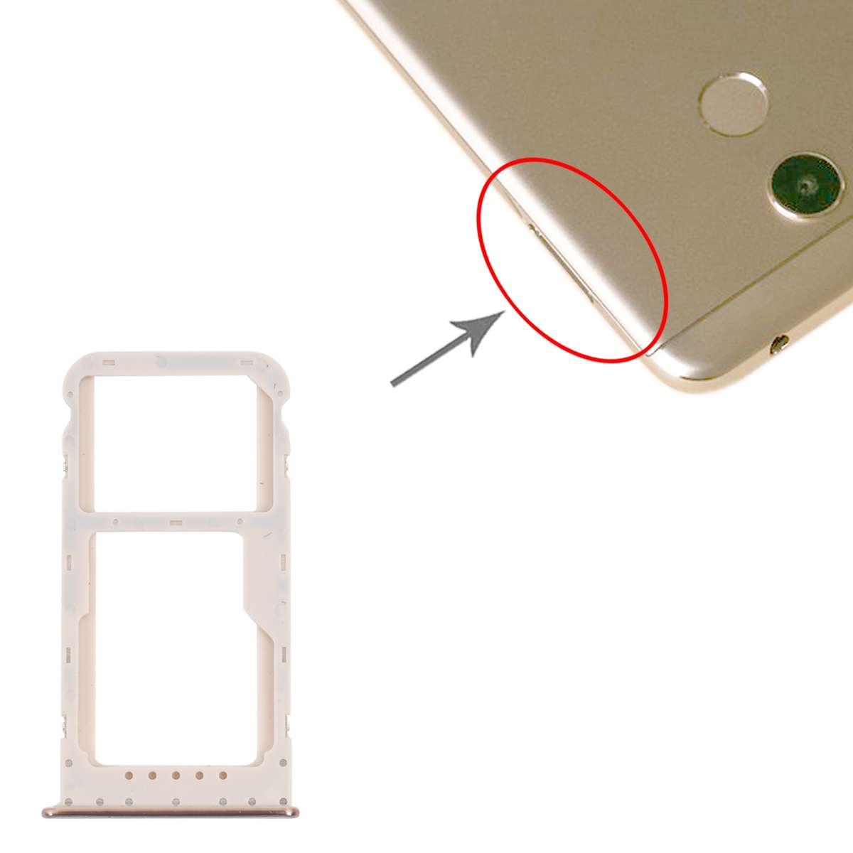 SIM Card Tray + SIM Card Tray / Micro SD Card Tray for Honor 6C Pro (Black)