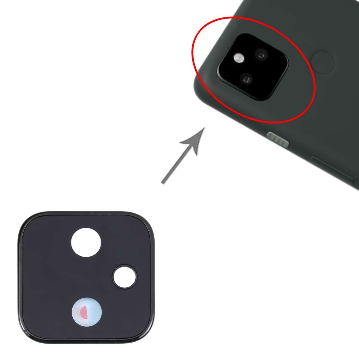Original Camera Lens Cover for Google Pixel 5a (Black)