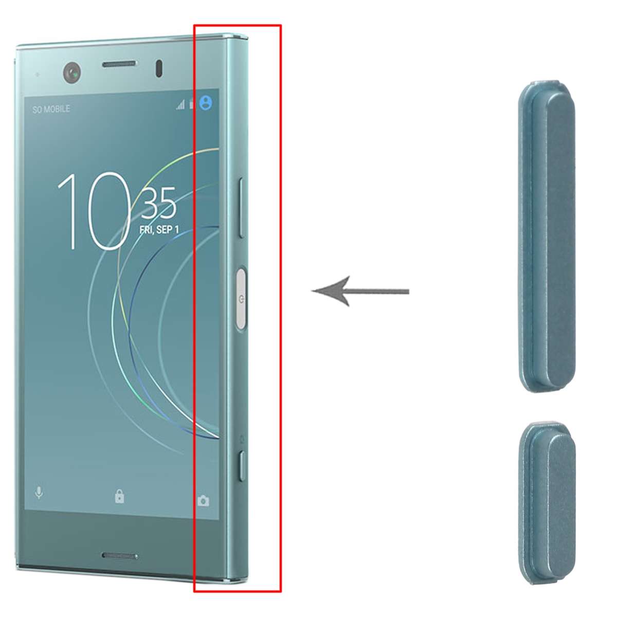 Original Side Keys for Sony XPeria XZ1 Compact (Black)