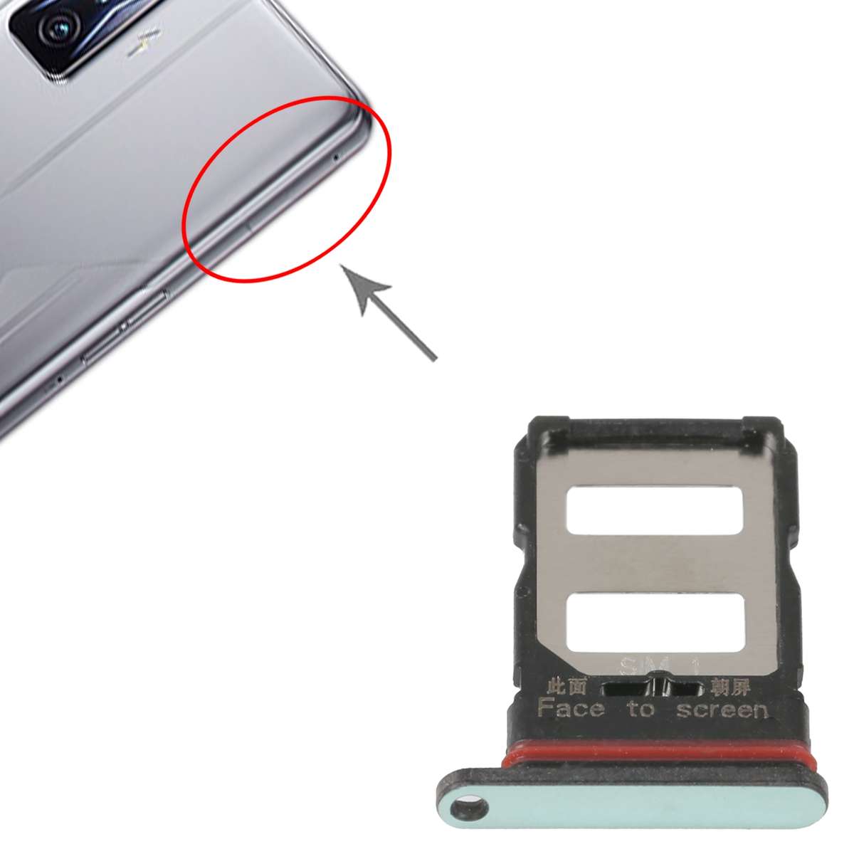 For Xiaomi Redmi K50/K50 Pro SIM Card Tray + SIM Card Tray (Black)