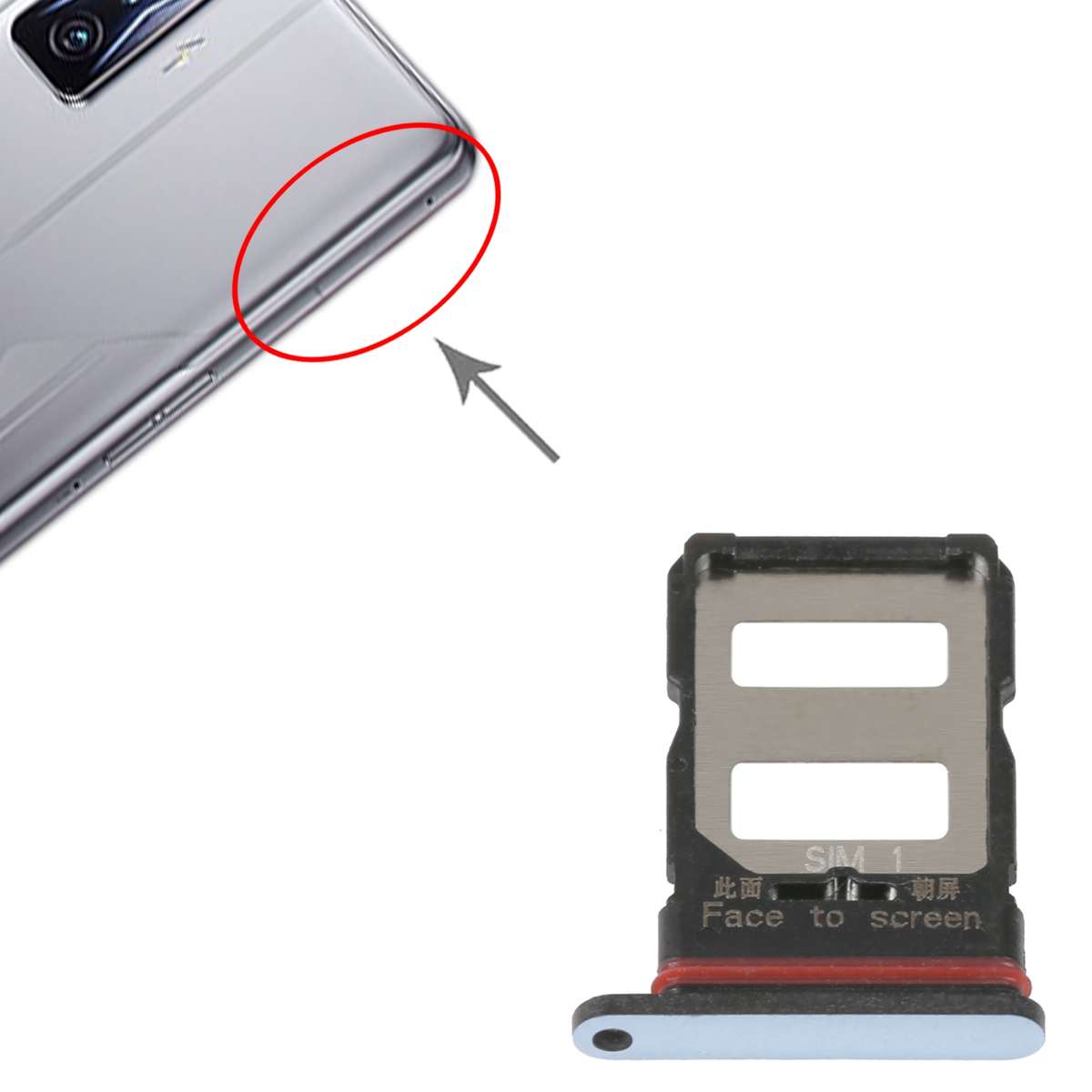 For Xiaomi Redmi K50/K50 Pro SIM Card Tray + SIM Card Tray (Black)