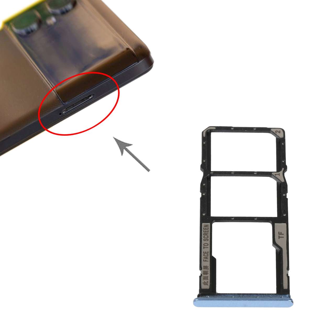 SIM Card Tray + SIM Card Tray + Micro SD Card Tray For Xiaomi Poco M4 5G/Poco M4 5G India/Redmi Note