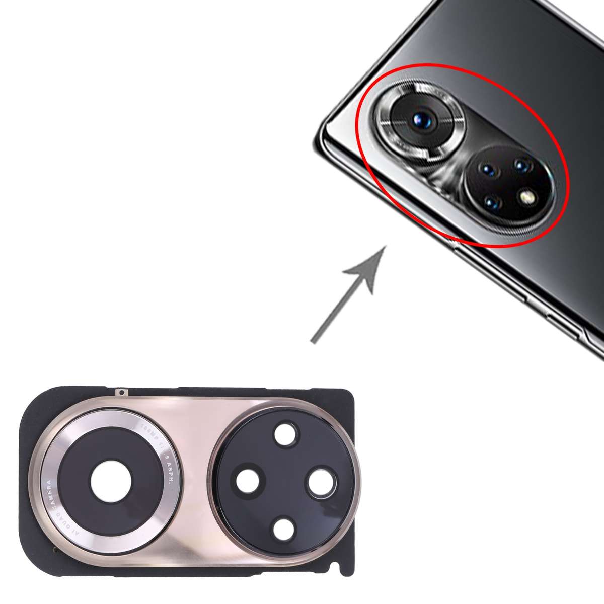 For Honor 50 Pro Original Camera Lens Cover (Black)