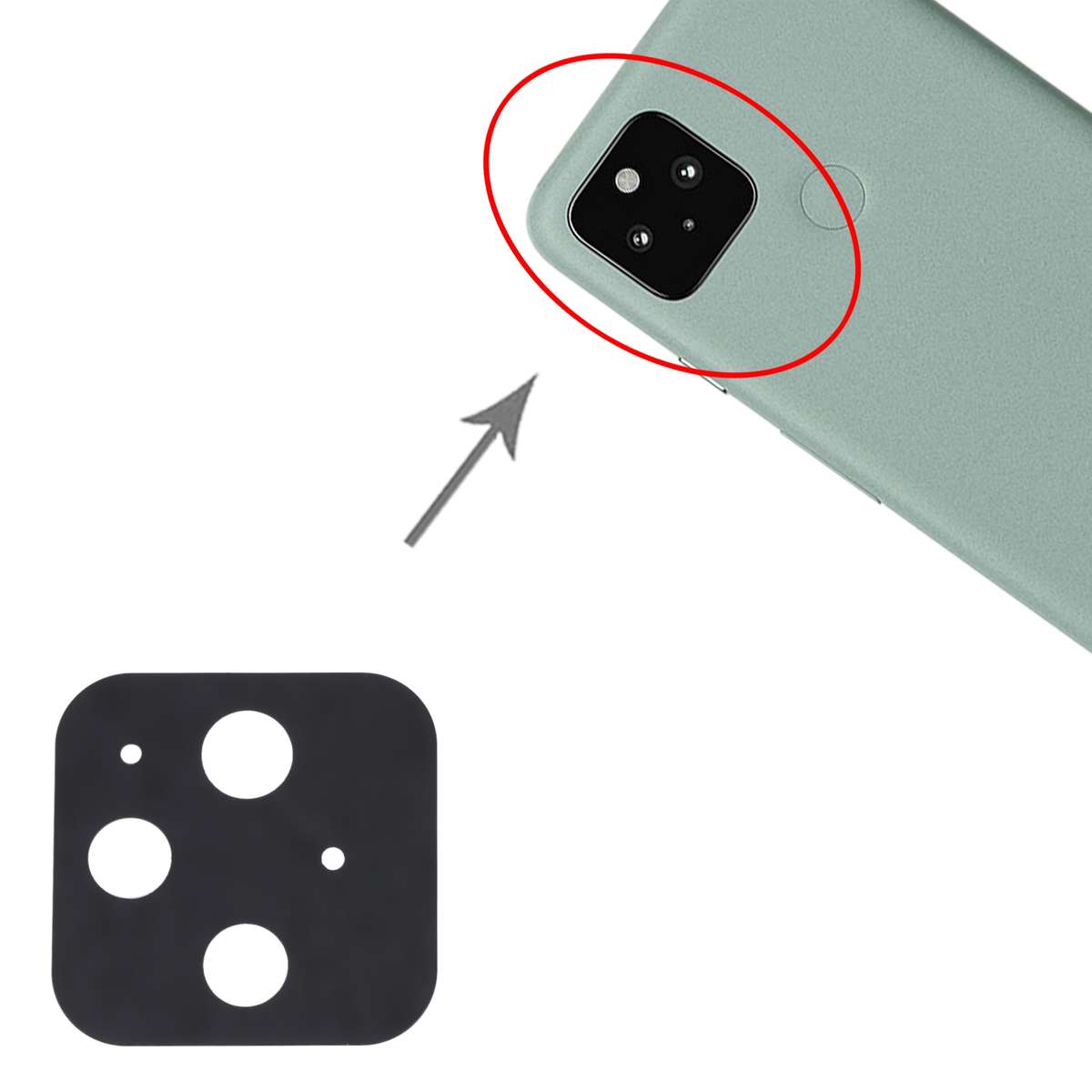 For Google Pixel 5 10 PCS Back Camera Lens
