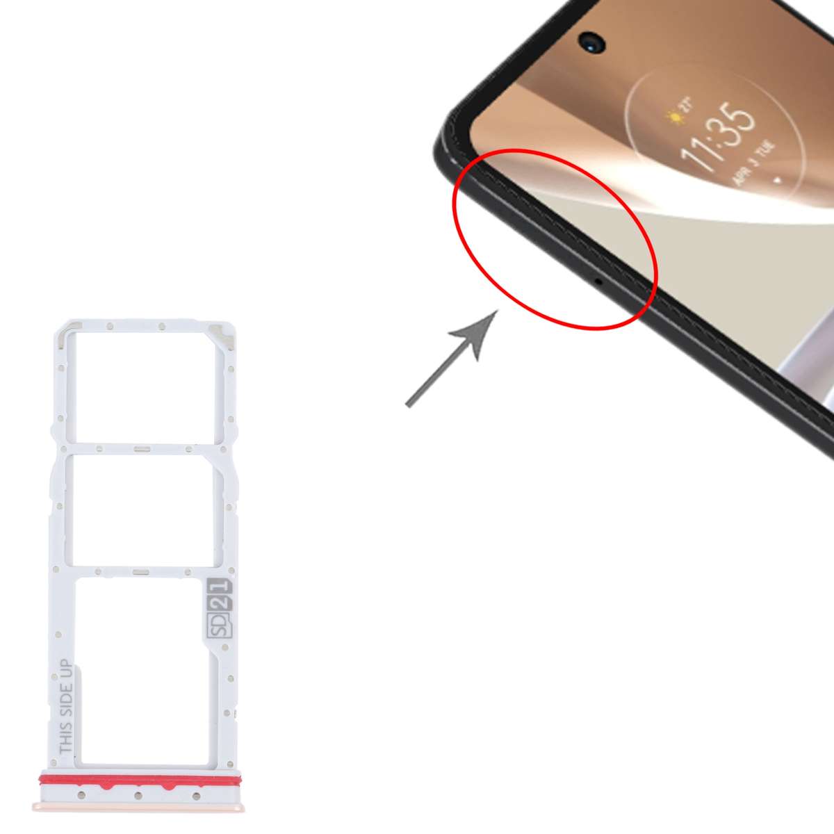 For Motorola Moto G32 SIM Card Tray + SIM Card Tray + Micro SD Card Tray (Black)