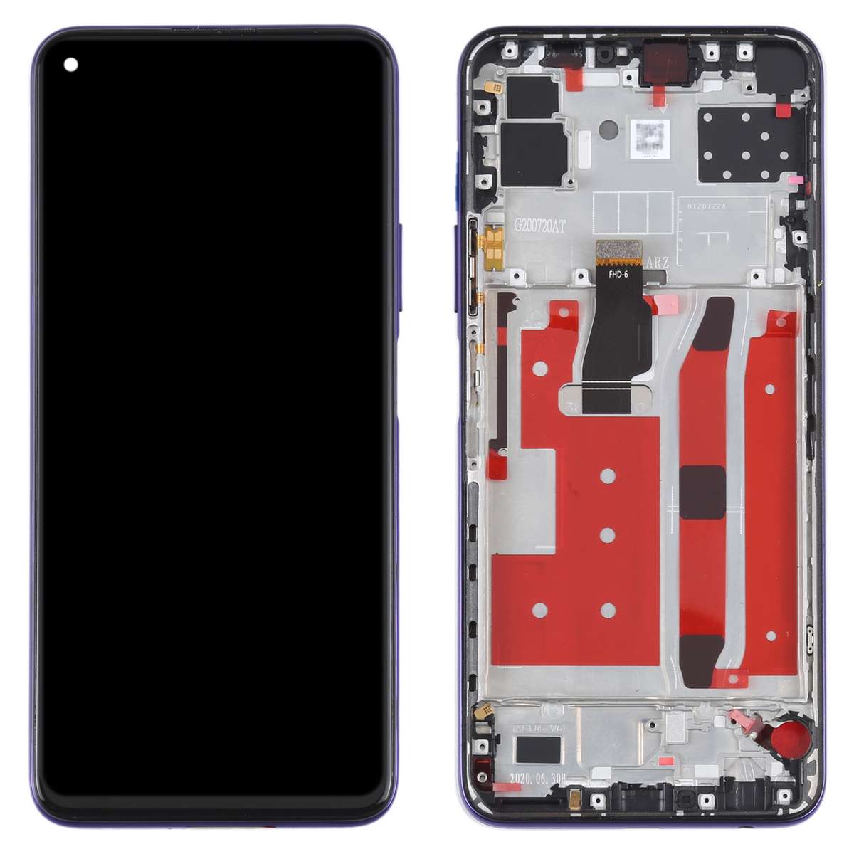 Original LCD Screen For Huawei Nova 7 SE / Honor 30S Digitizer Full Assembly with Frame(Black)