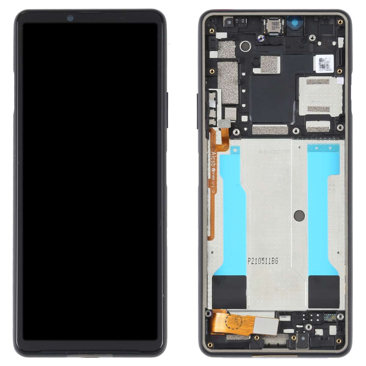 Original LCD Screen For Sony Xperia 10 III SO-52B Digitizer Full Assembly with Frame (Black)