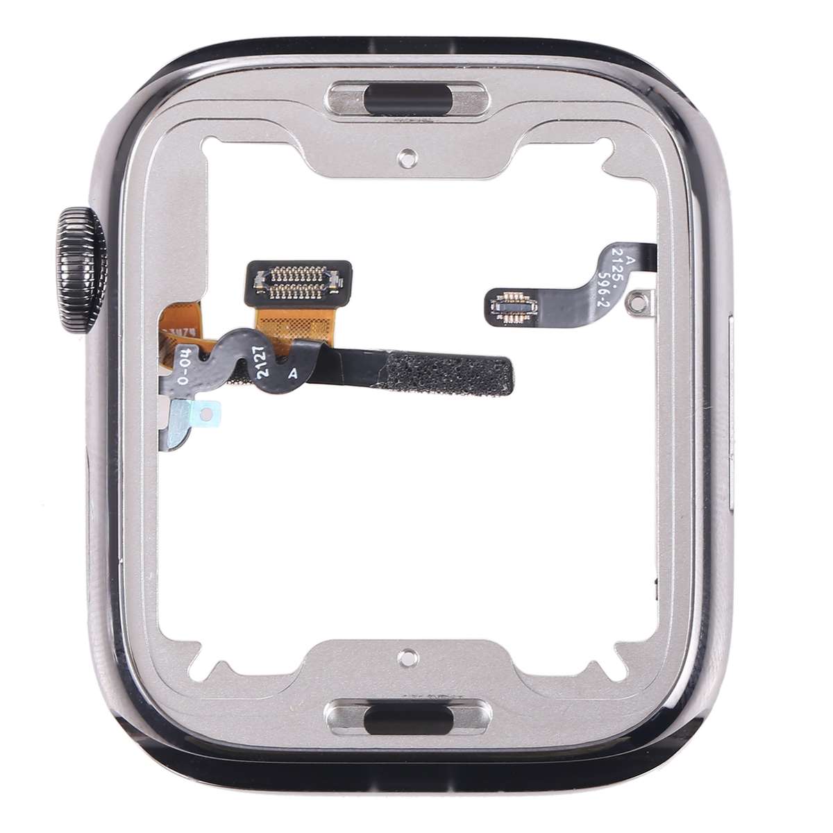 For Apple Watch Series 7 45mm Stainless Steel Middle Frame Bezel Plate with Loudspeaker / Power / Ro