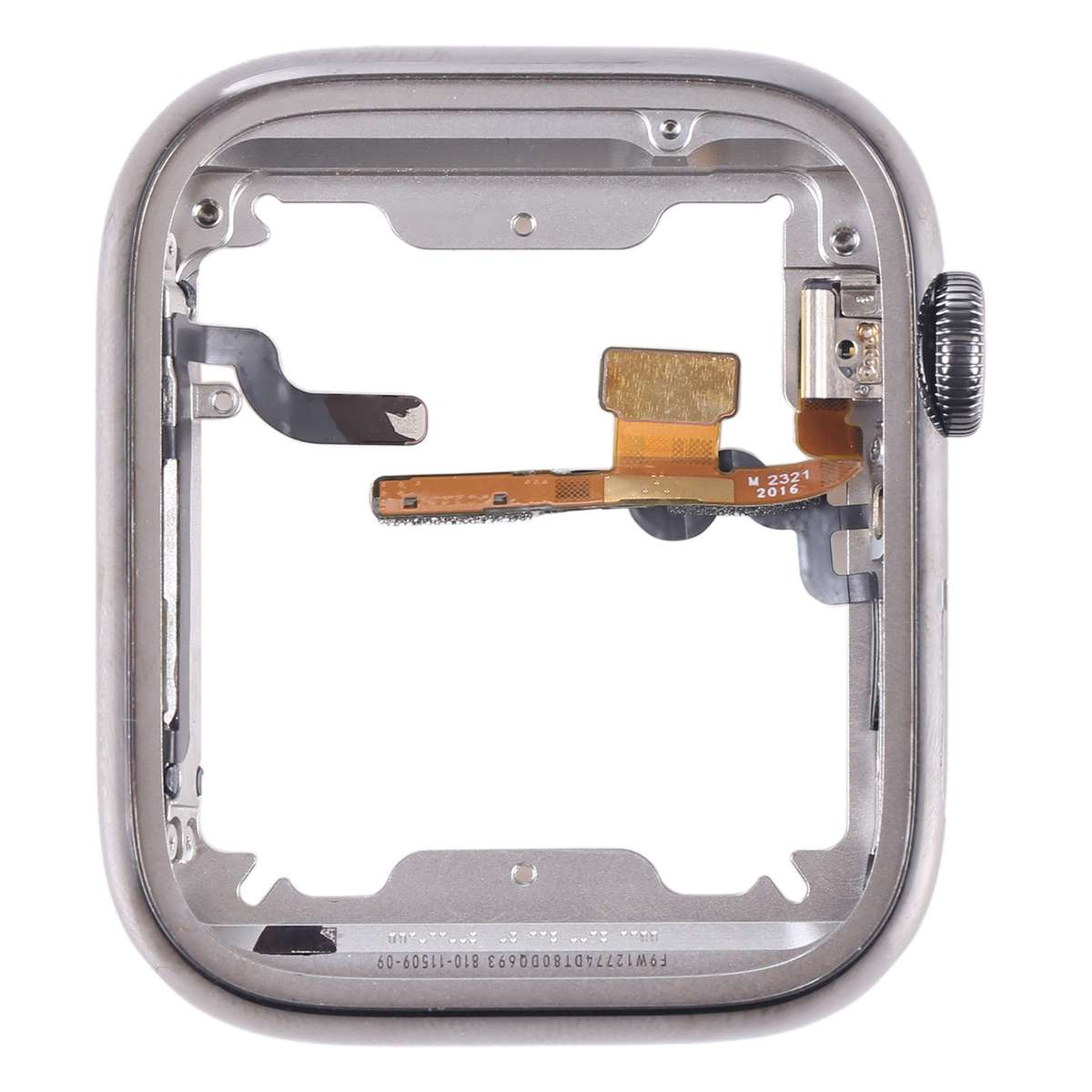 For Apple Watch Series 7 45mm Stainless Steel Middle Frame Bezel Plate with Loudspeaker / Power / Ro