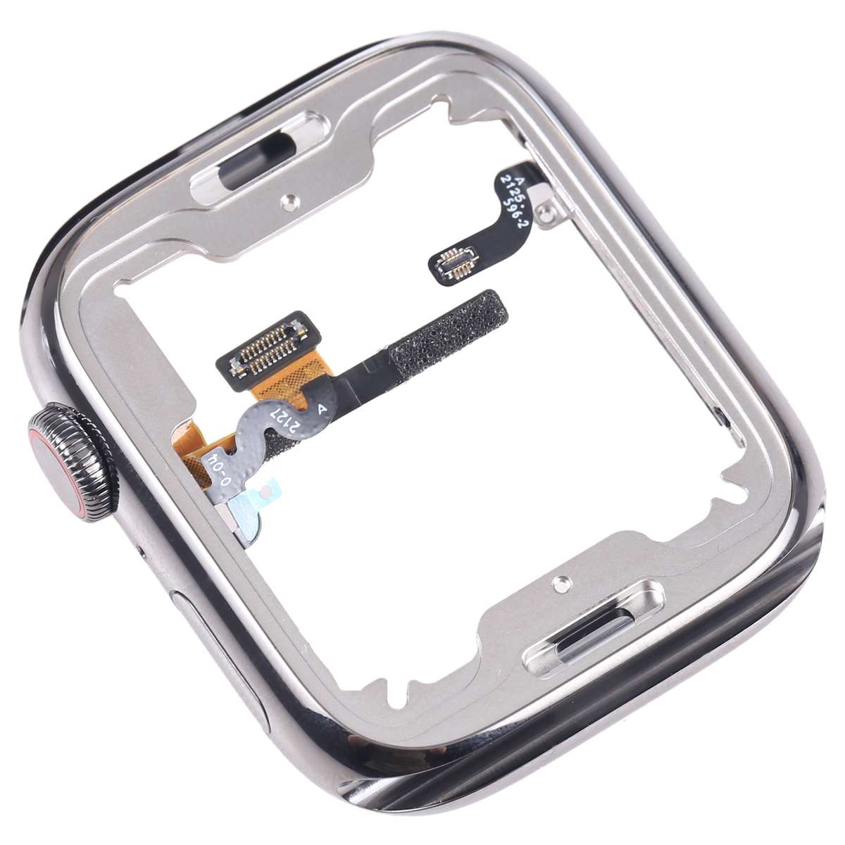 For Apple Watch Series 7 45mm Stainless Steel Middle Frame Bezel Plate with Loudspeaker / Power / Ro