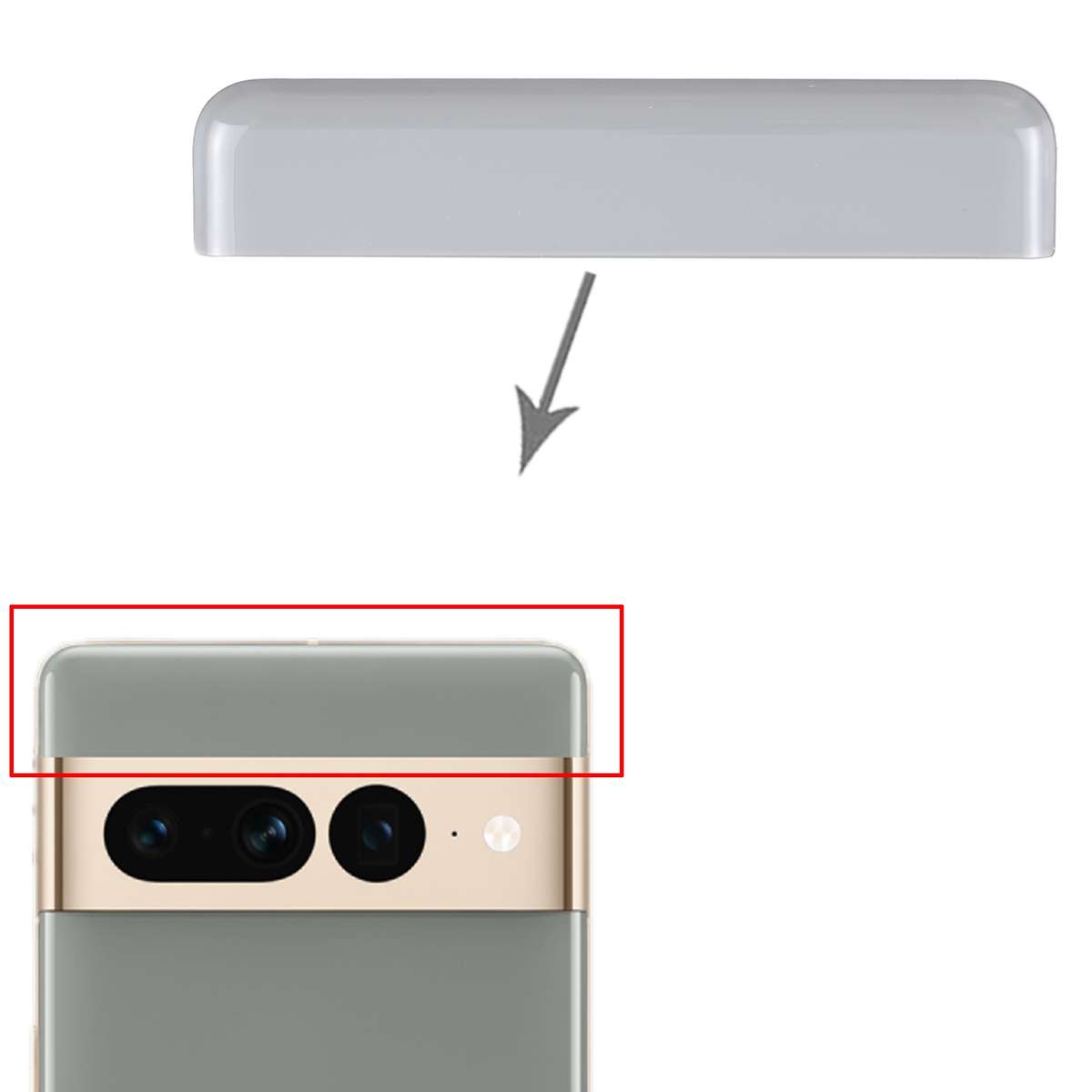 For Google Pixel 7 Pro Original Front Upper Top Back Cover (Black)