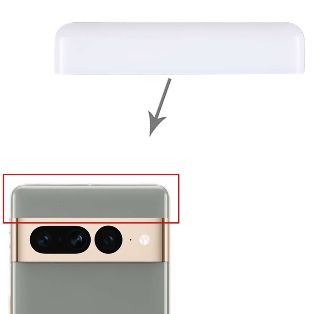 For Google Pixel 7 Pro Original Front Upper Top Back Cover (Black)