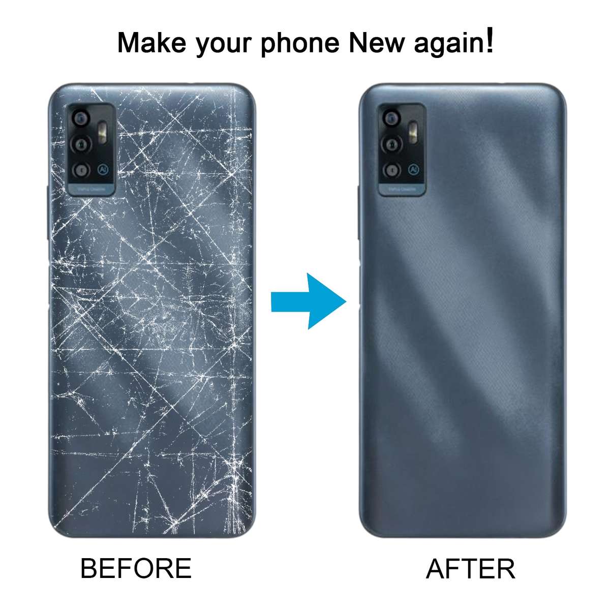 For ZTE Blade A71 A7030 Battery Back Cover(Blue)