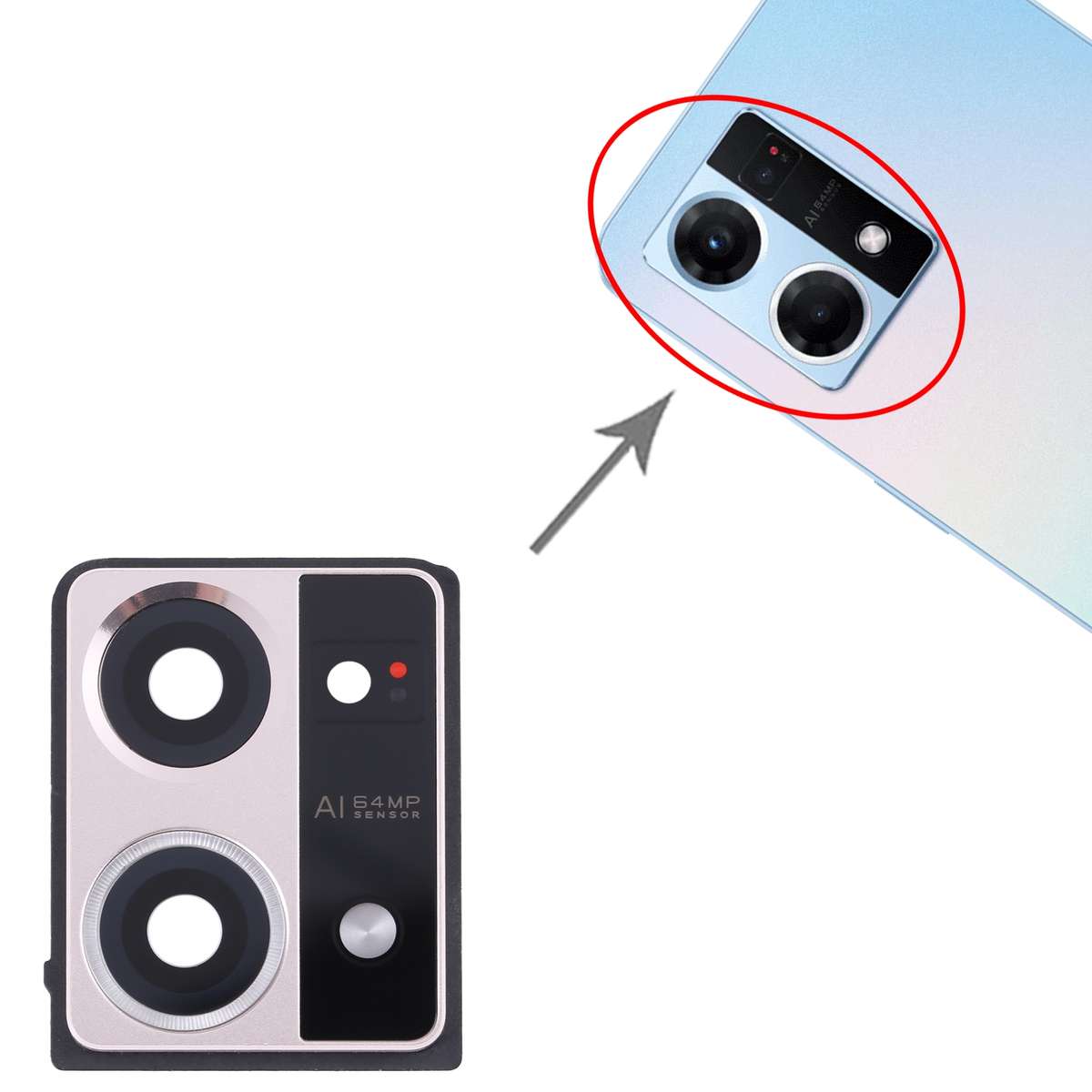 For OPPO Reno7 4G Original Camera Lens Cover (Black)