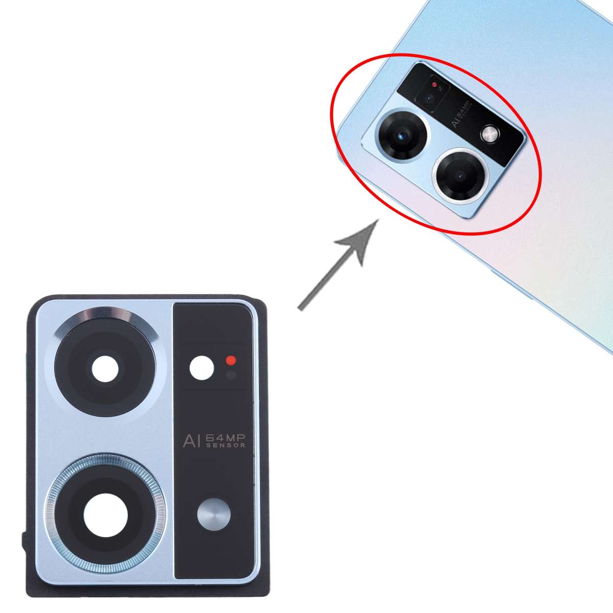 For OPPO Reno7 4G Original Camera Lens Cover (Black)