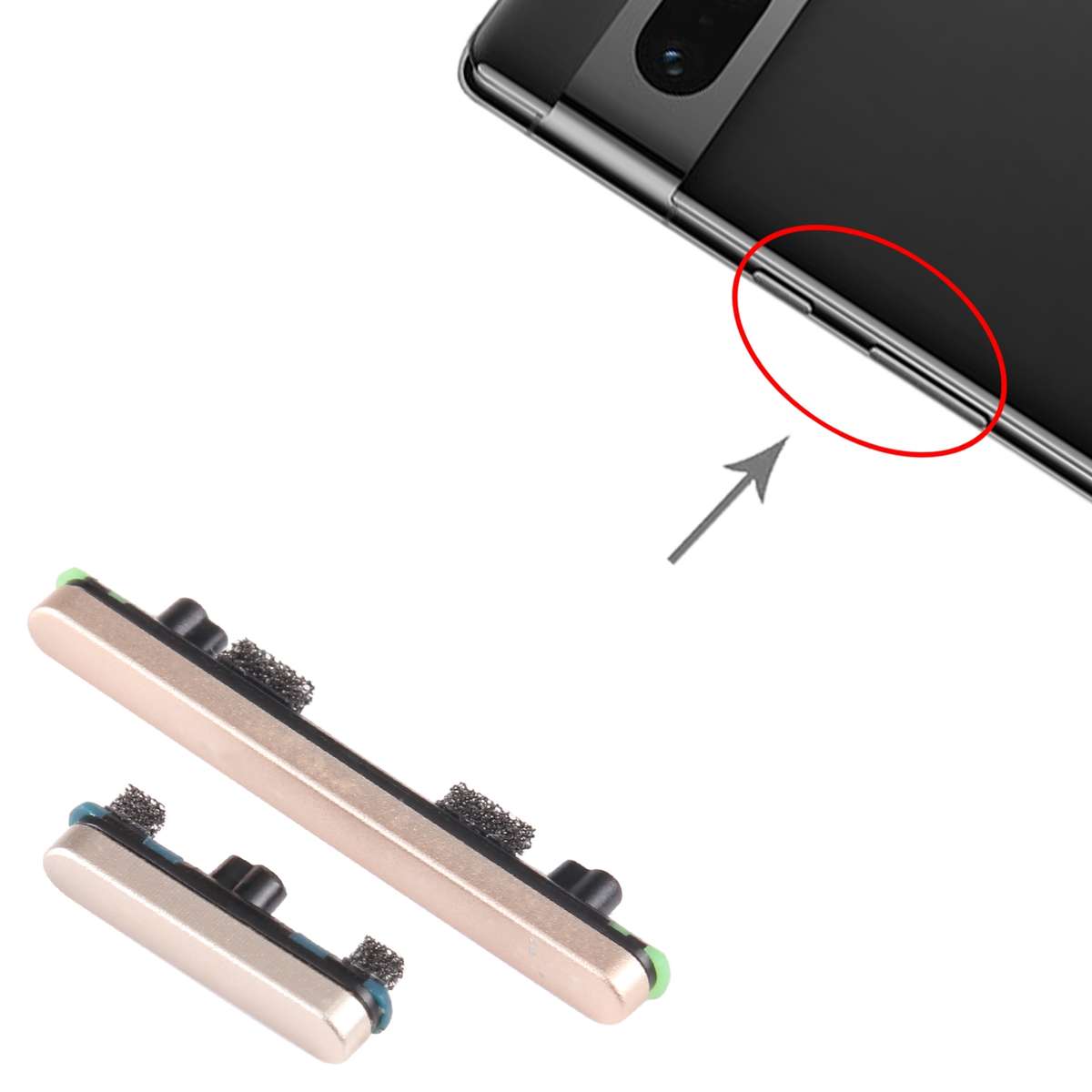 For Google Pixel 7 Pro Original Power Button + Volume Button Control Button (Black)