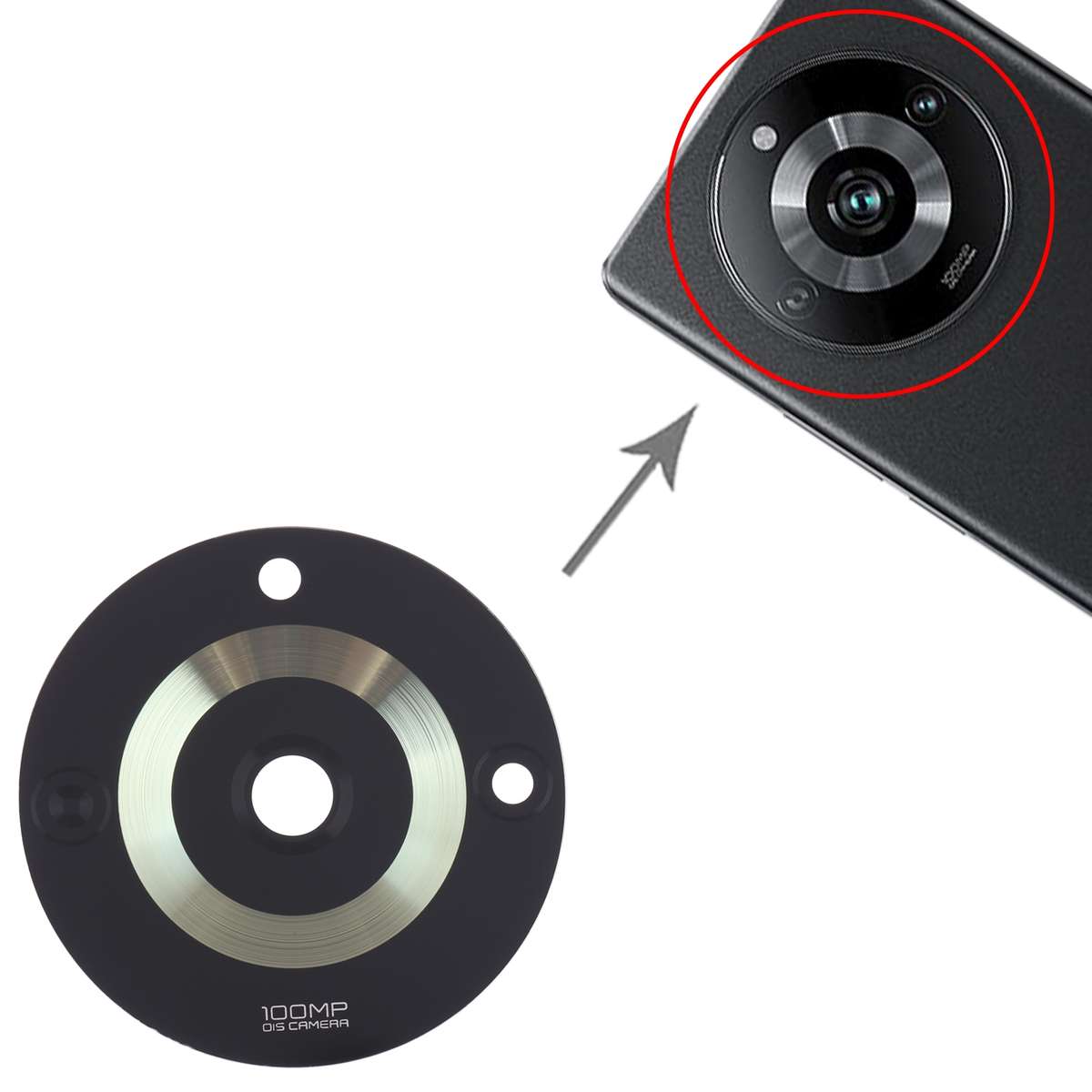 For Realme 11 Pro 10pcs Original Back Camera Lens(Black)