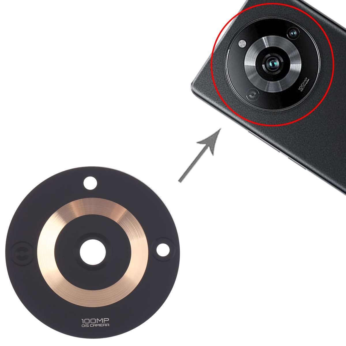 For Realme 11 Pro 10pcs Original Back Camera Lens(Black)