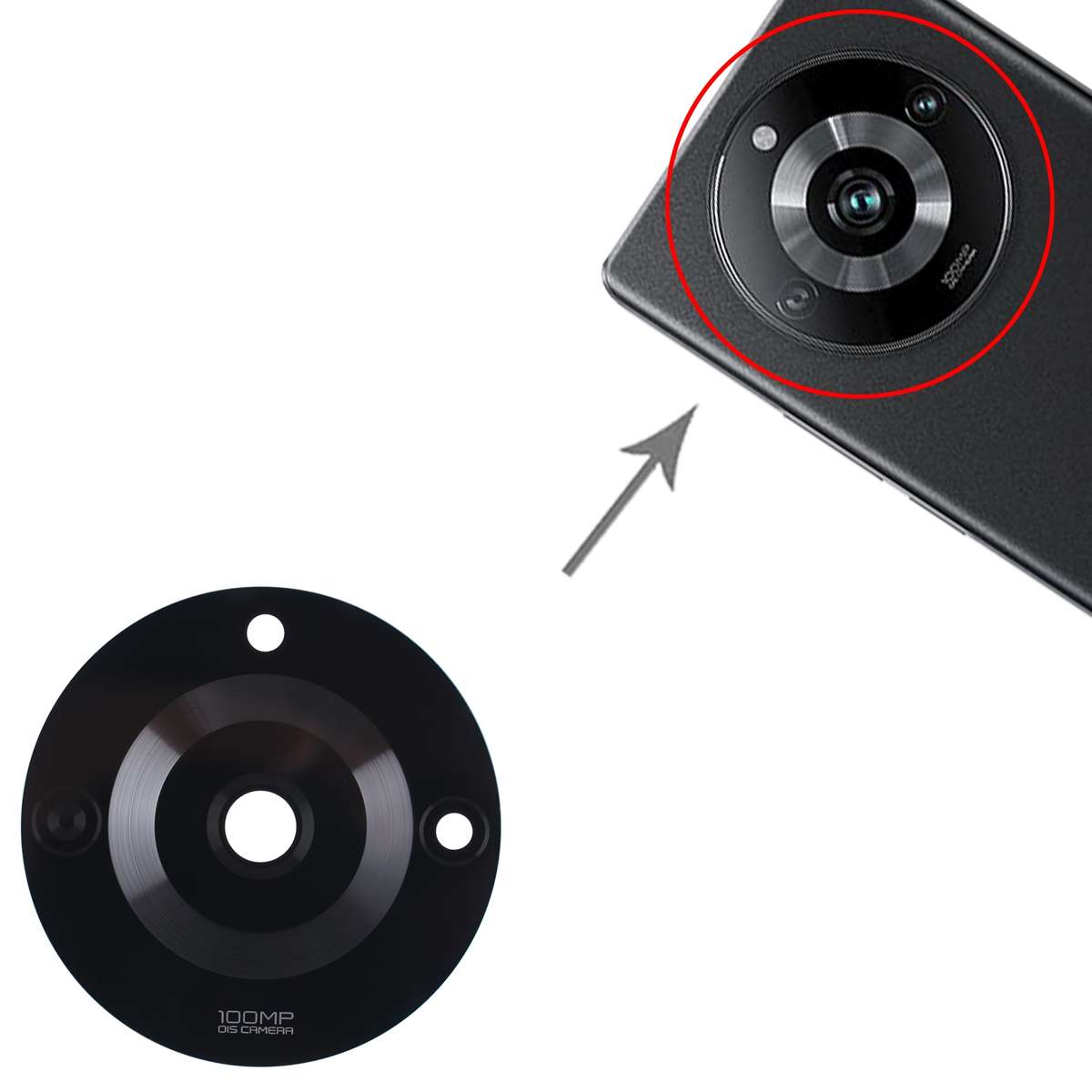 For Realme 11 Pro 10pcs Original Back Camera Lens(Black)
