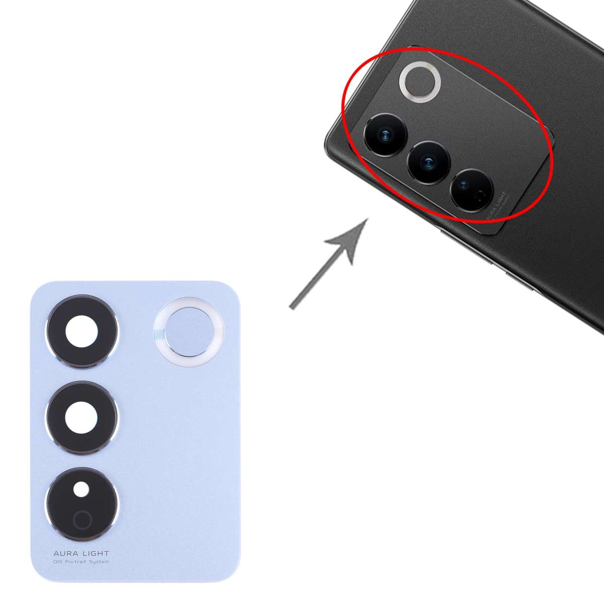 For vivo V27 / V27 Pro Original Camera Lens Cover (Black)