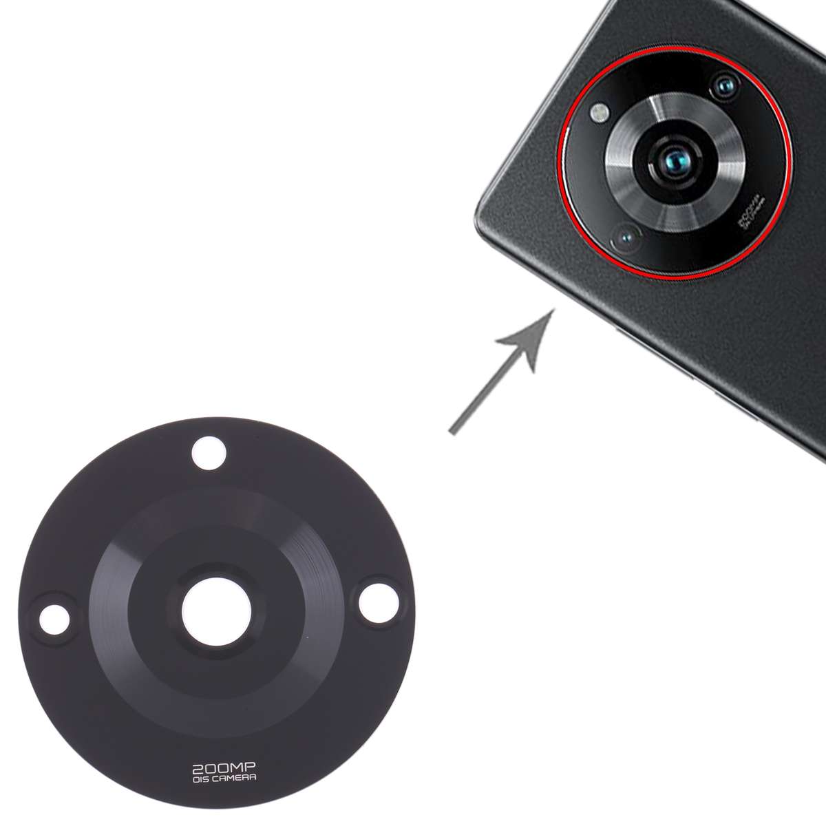 10 PCS Back Camera Lens for Realme 11 Pro+ (Black)