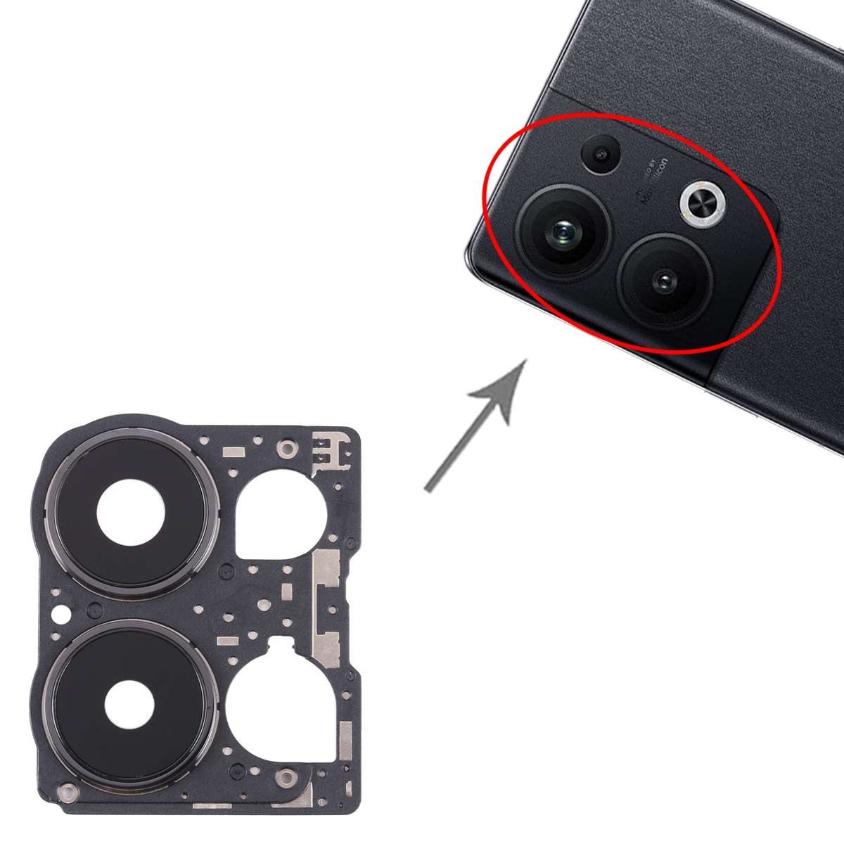 For OPPO Reno9 Pro+ Original Camera Lens Cover (Black)