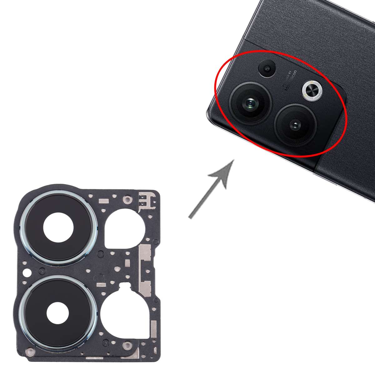 For OPPO Reno9 Pro+ Original Camera Lens Cover (Black)