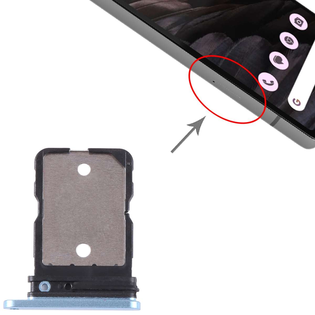 For Google Pixel 7A Original SIM Card Tray with SIM Pin (Black)