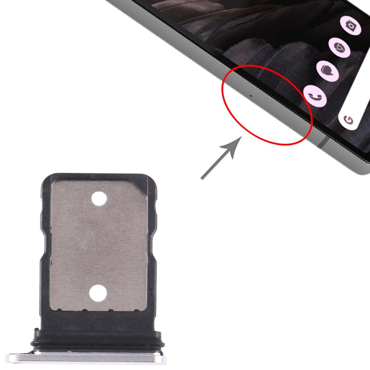 For Google Pixel 7A Original SIM Card Tray with SIM Pin (Black)