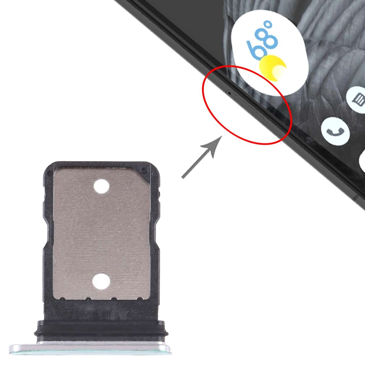 For Google Pixel 7 Pro Original SIM Card Tray with SIM Pin (Black)
