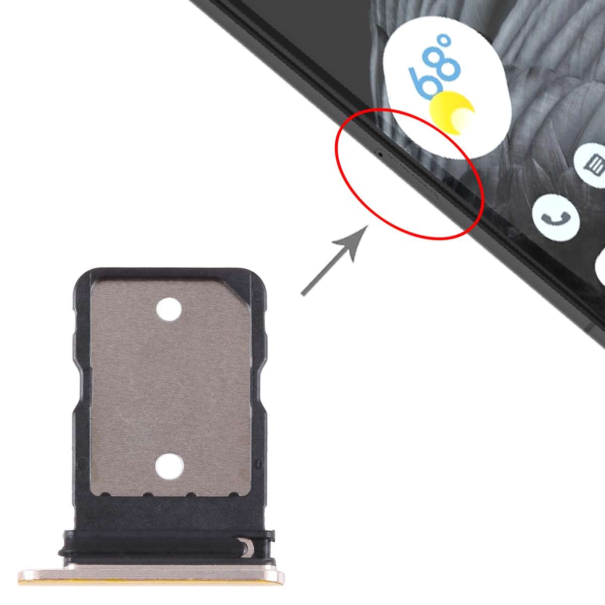 For Google Pixel 7 Pro Original SIM Card Tray with SIM Pin (Black)