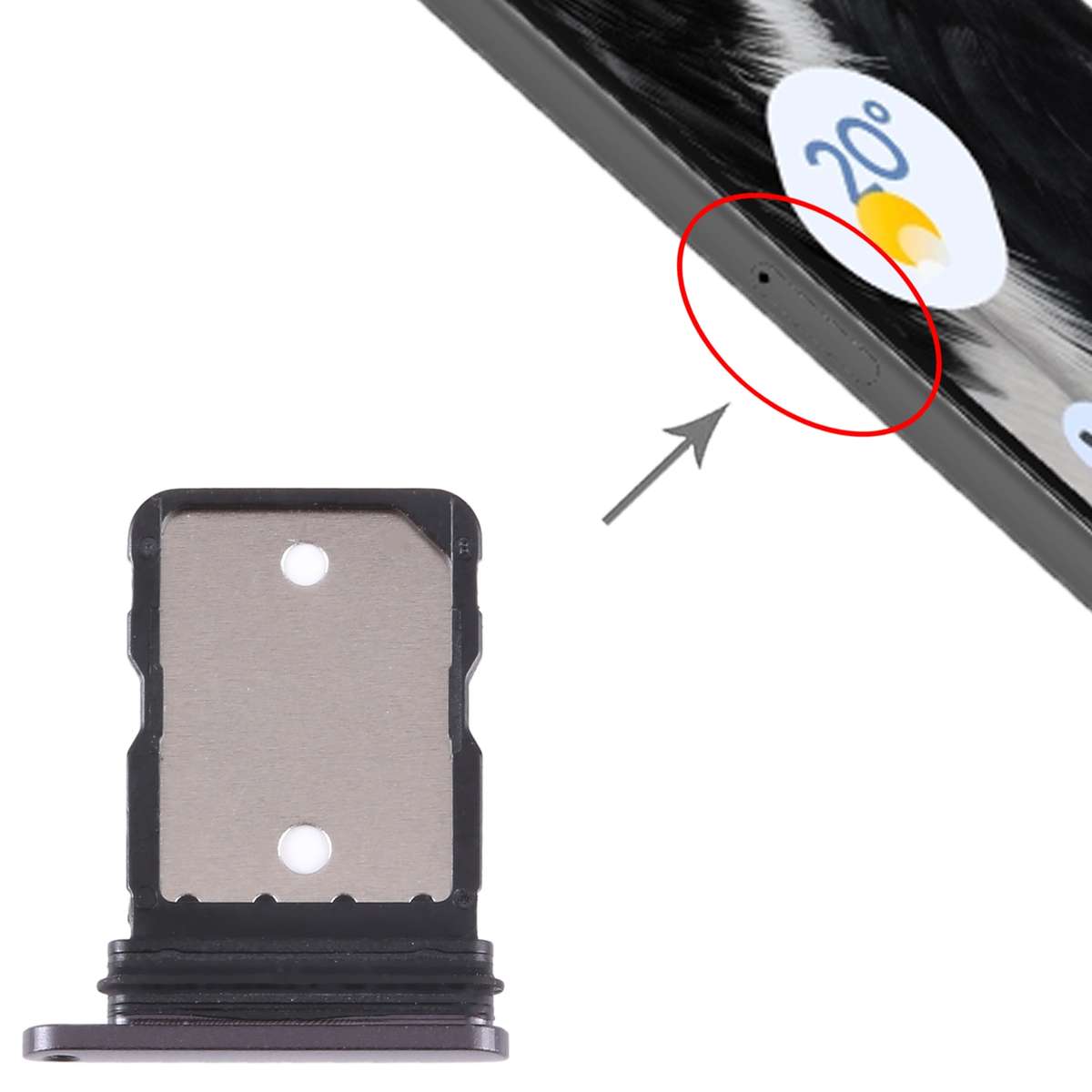 For Google Pixel 7 Original SIM Card Tray with SIM Pin (Black)