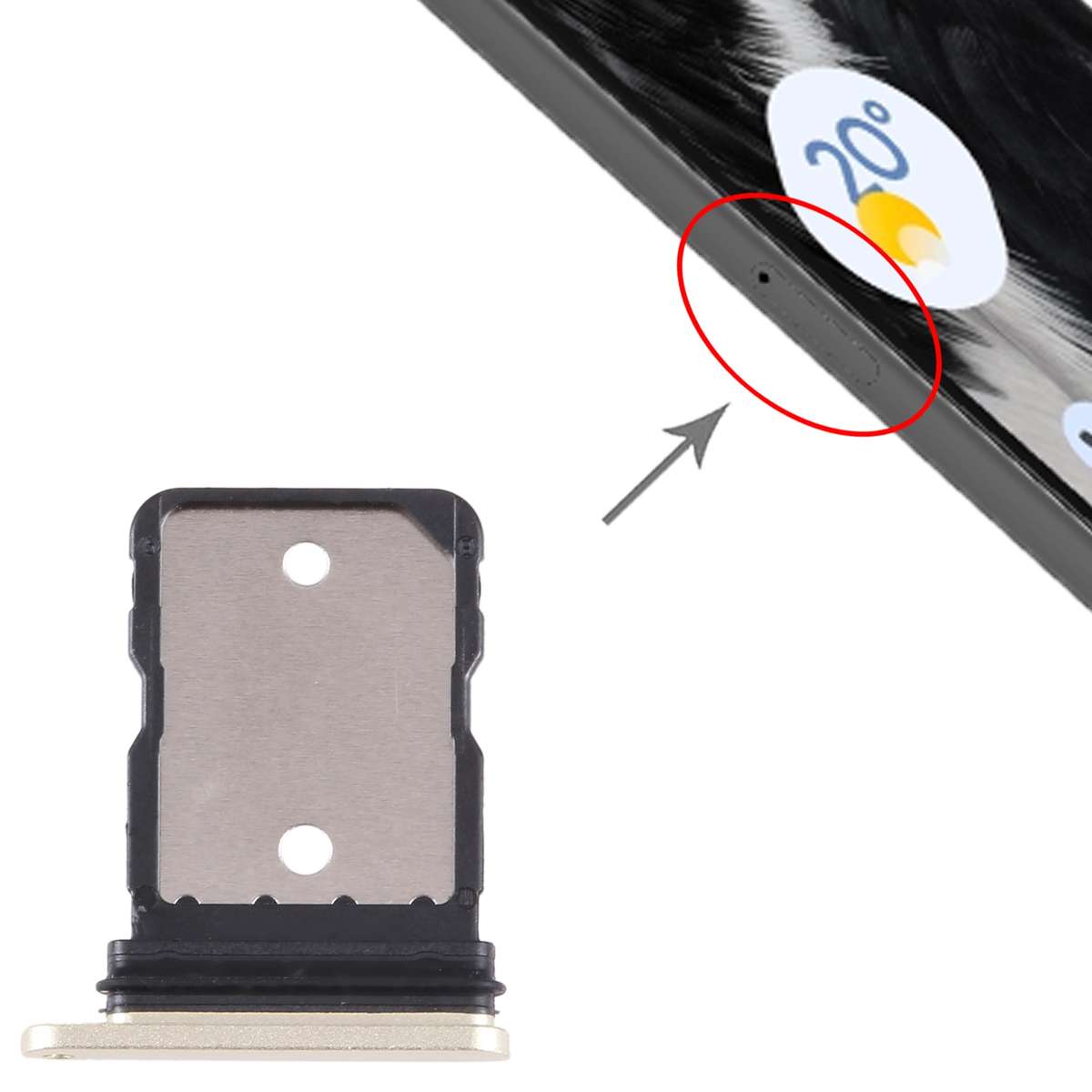 For Google Pixel 7 Original SIM Card Tray with SIM Pin (Black)