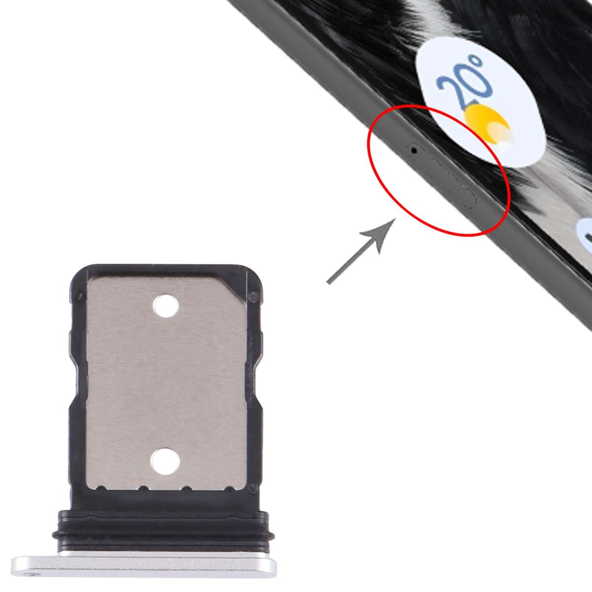 For Google Pixel 7 Original SIM Card Tray with SIM Pin (Black)