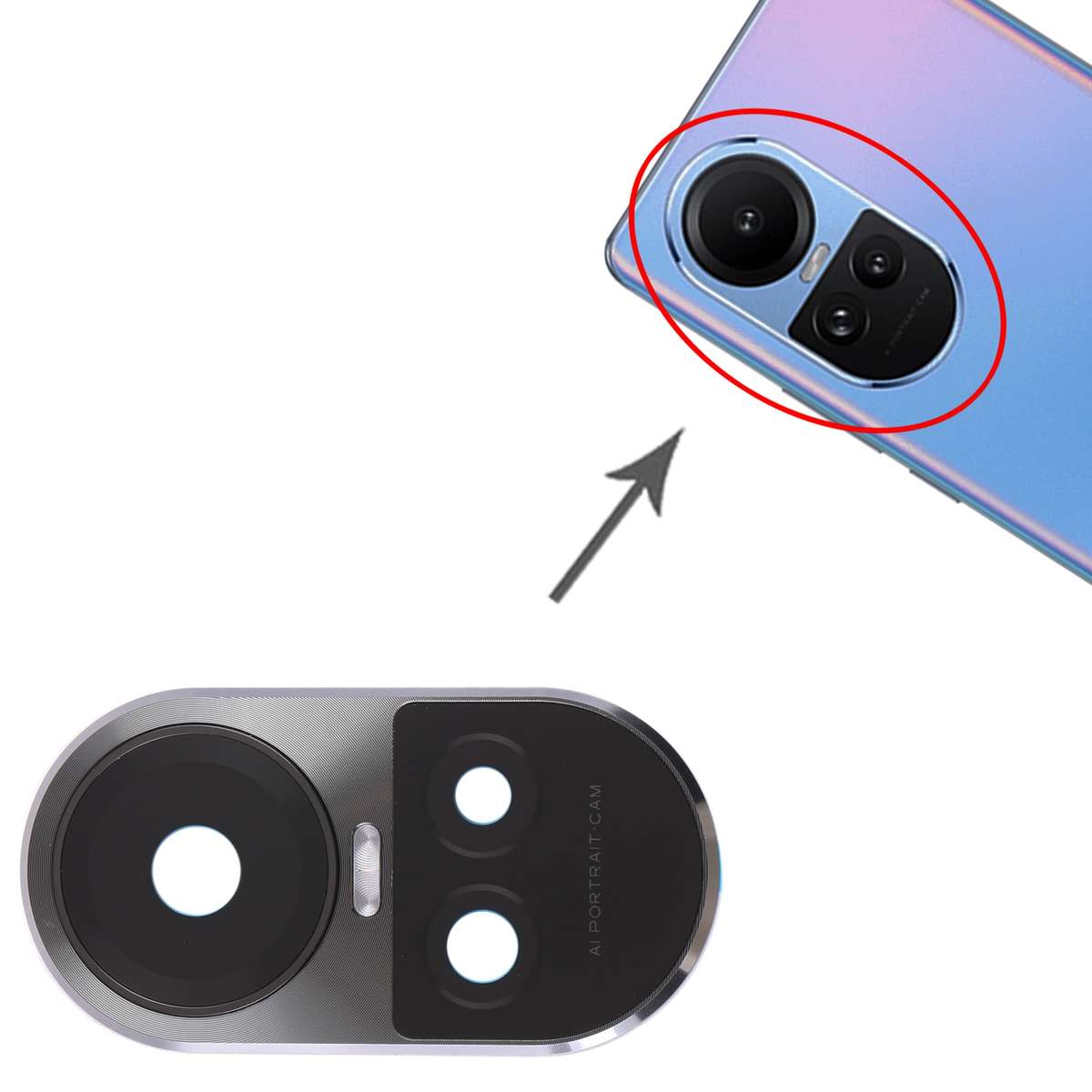 For OPPO Reno10 Pro Global Original Camera Lens Cover (Grey)