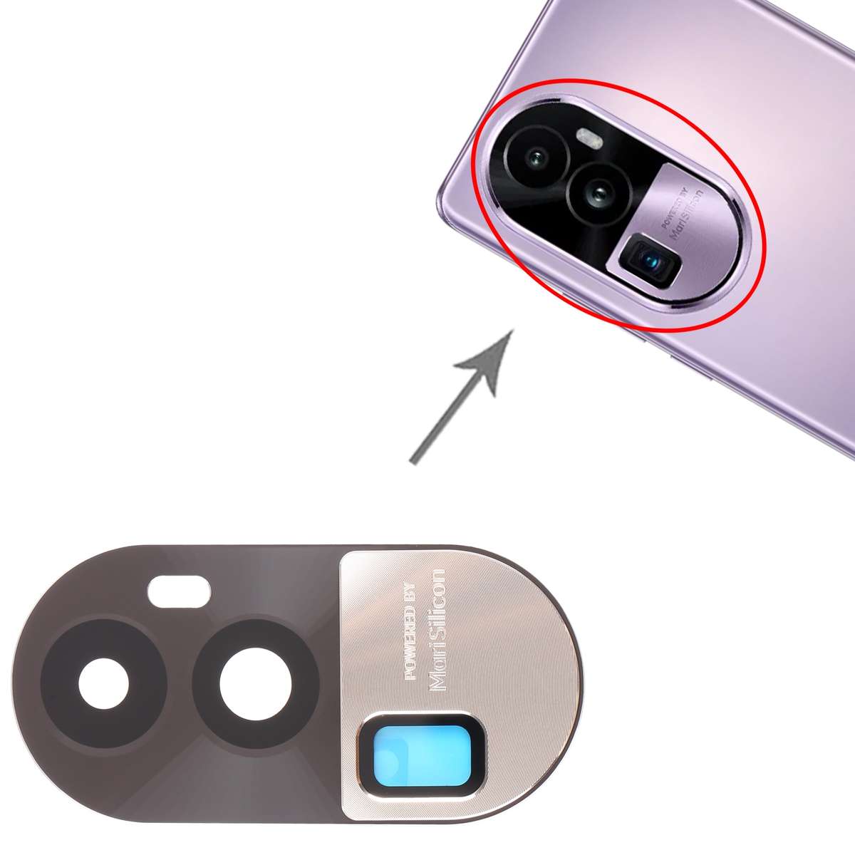 For OPPO Reno10 Pro+ Original Camera Lens Cover (Black)