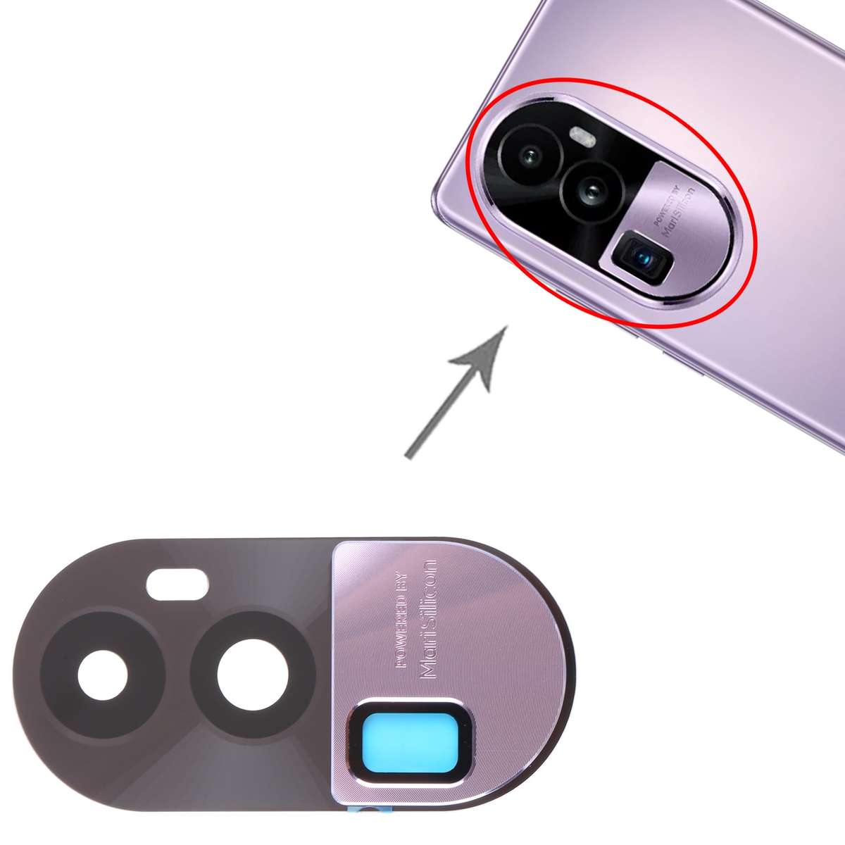 For OPPO Reno10 Pro+ Original Camera Lens Cover (Black)
