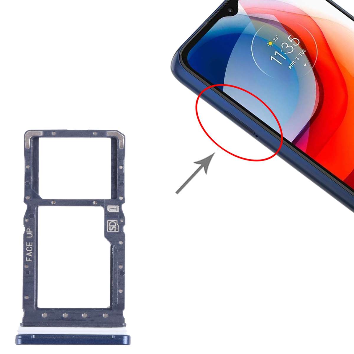 For Motorola Moto G Play 2021 SIM Card Tray + Micro SD Card Tray (Black)