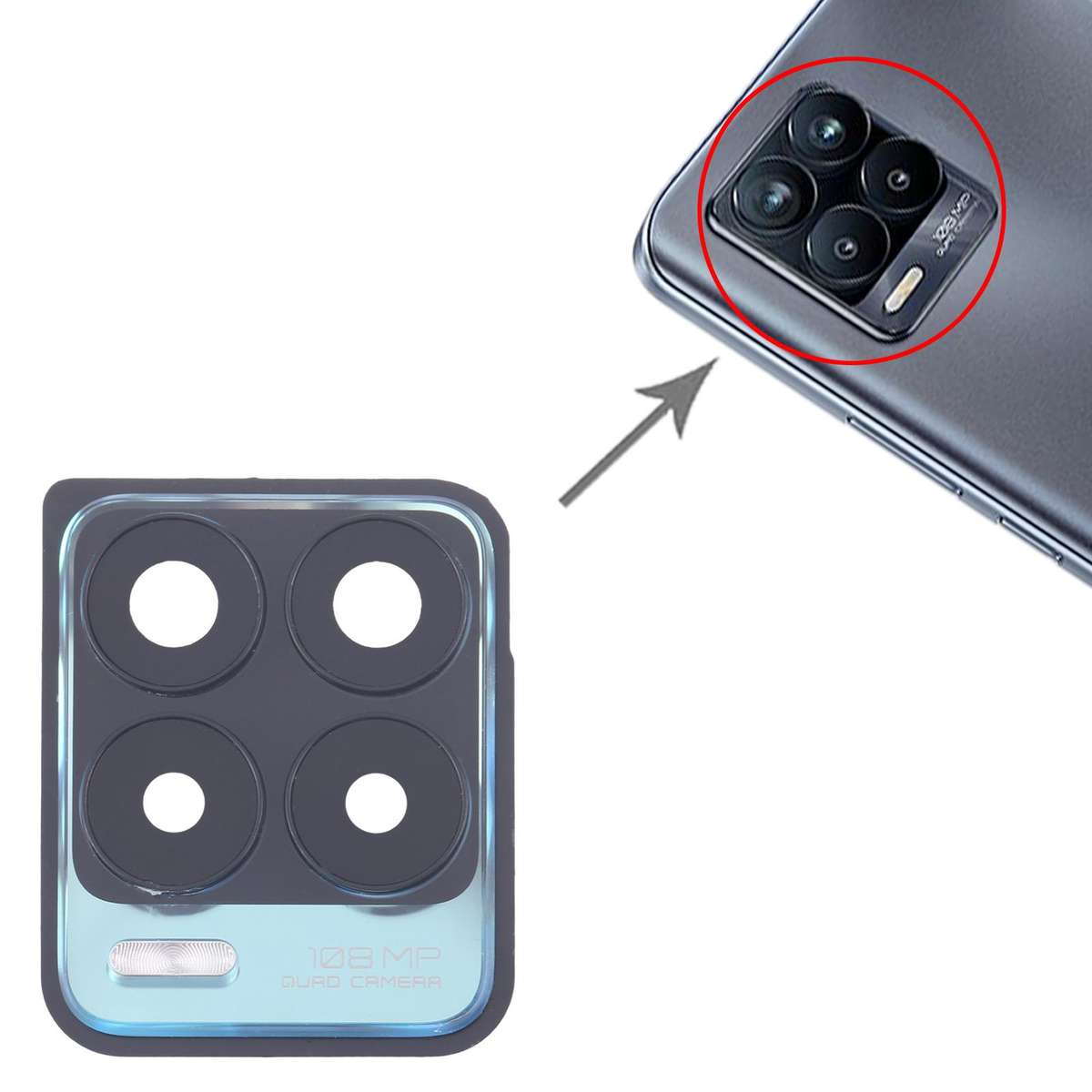For Realme 8 Pro Original Camera Lens Cover (Black)