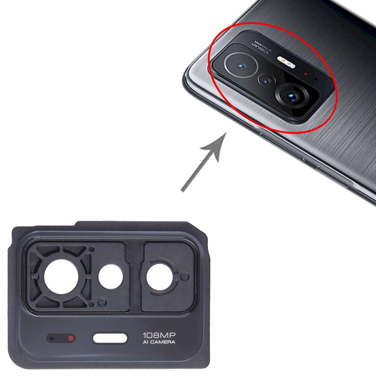 Original Back Camera Lens Frame for Xiaomi 11T Pro
