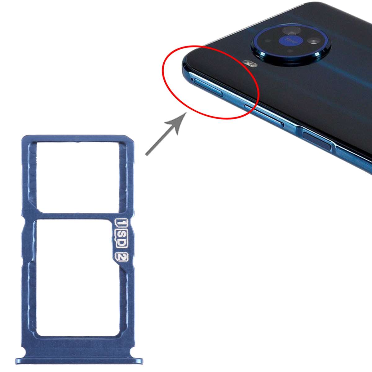 For Nokia 8.3 Original SIM + SIM / Micro SD Card Tray (Black)
