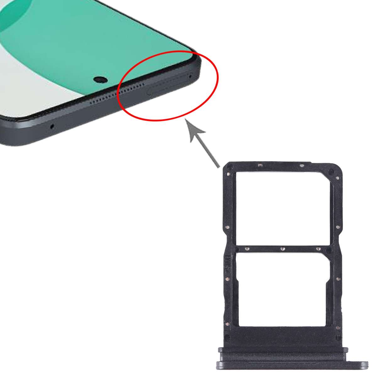 For Huawei Enjoy 60 Pro SIM + SIM Card Tray (Black)