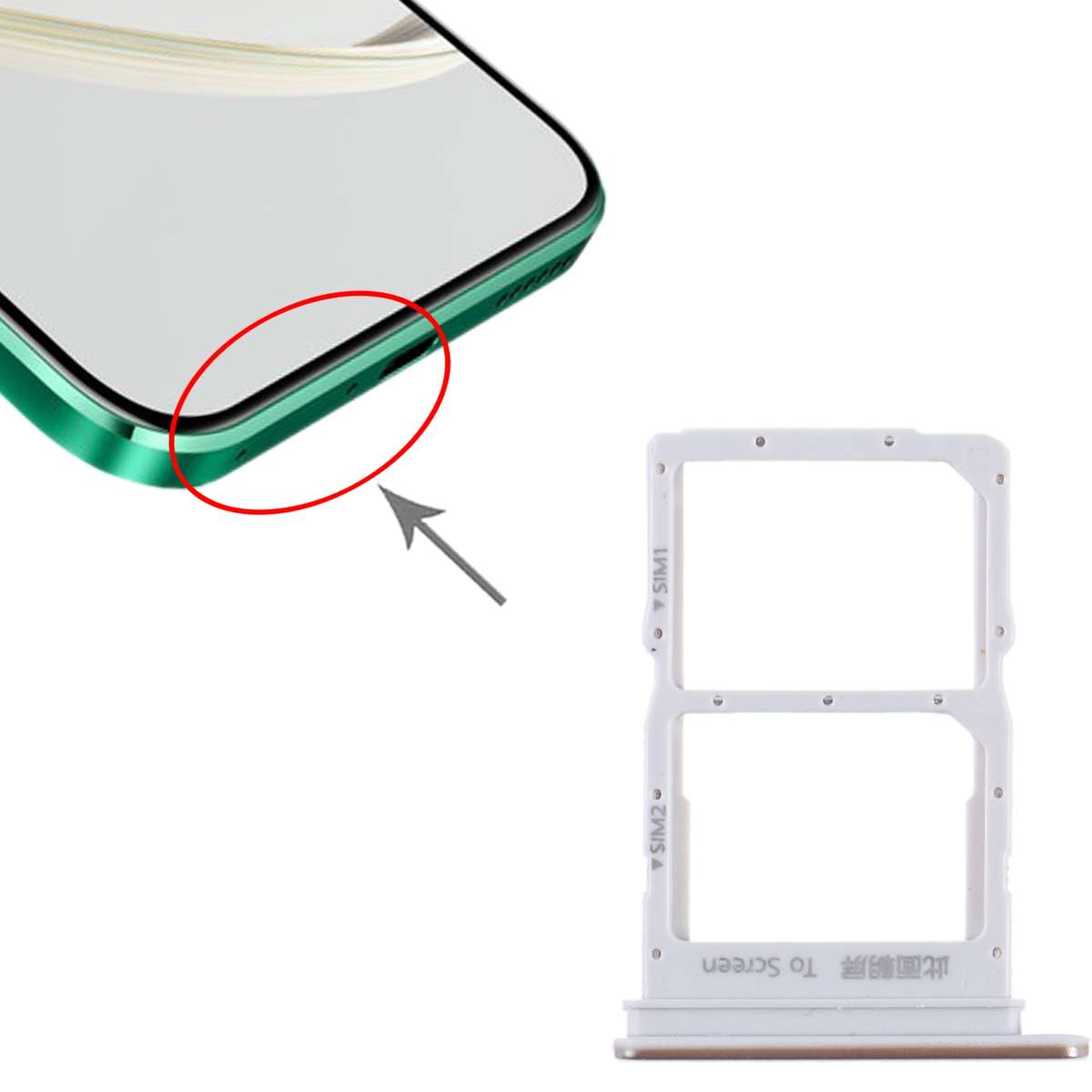 For Huawei Nzone S7 Pro+ 5G SIM + SIM Card Tray (Black)