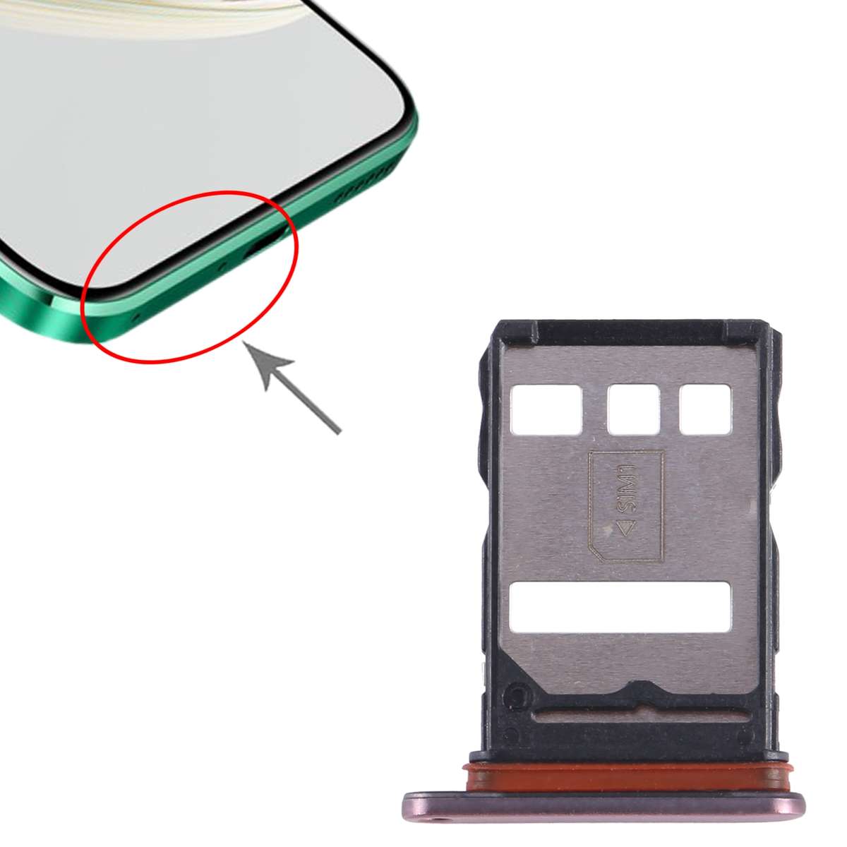 For Huawei Nzone S7 Pro 5G SIM Card Tray (Black)