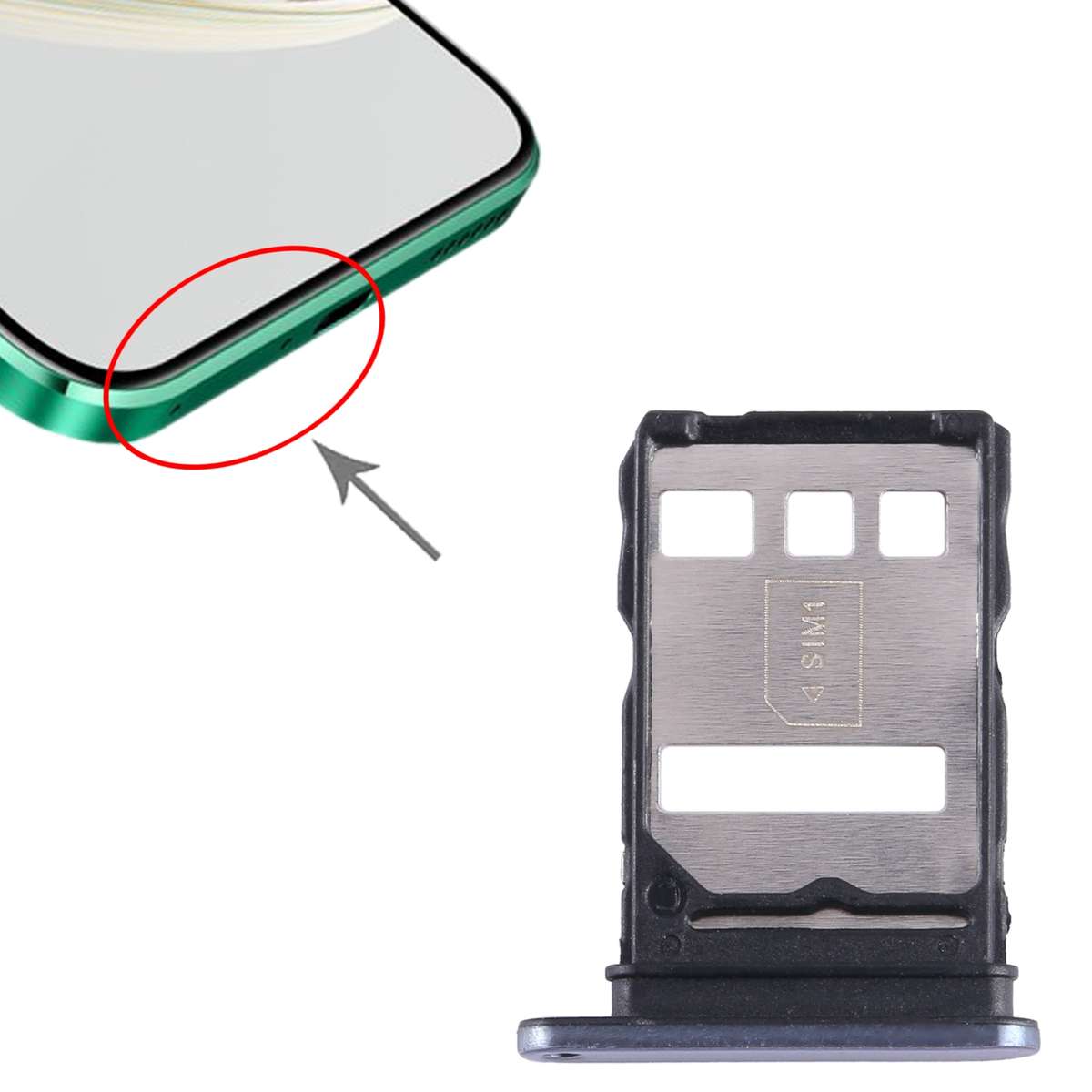 For Huawei Nzone S7 Pro 5G SIM Card Tray (Black)