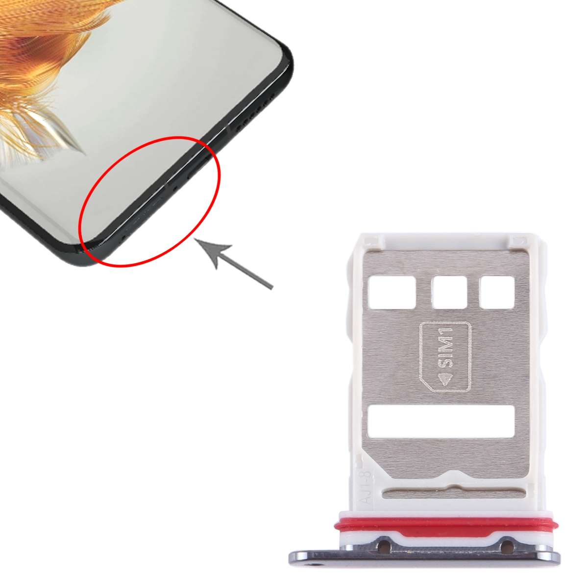 For Huawei Mate 50 Pro SIM Card Tray (Black)