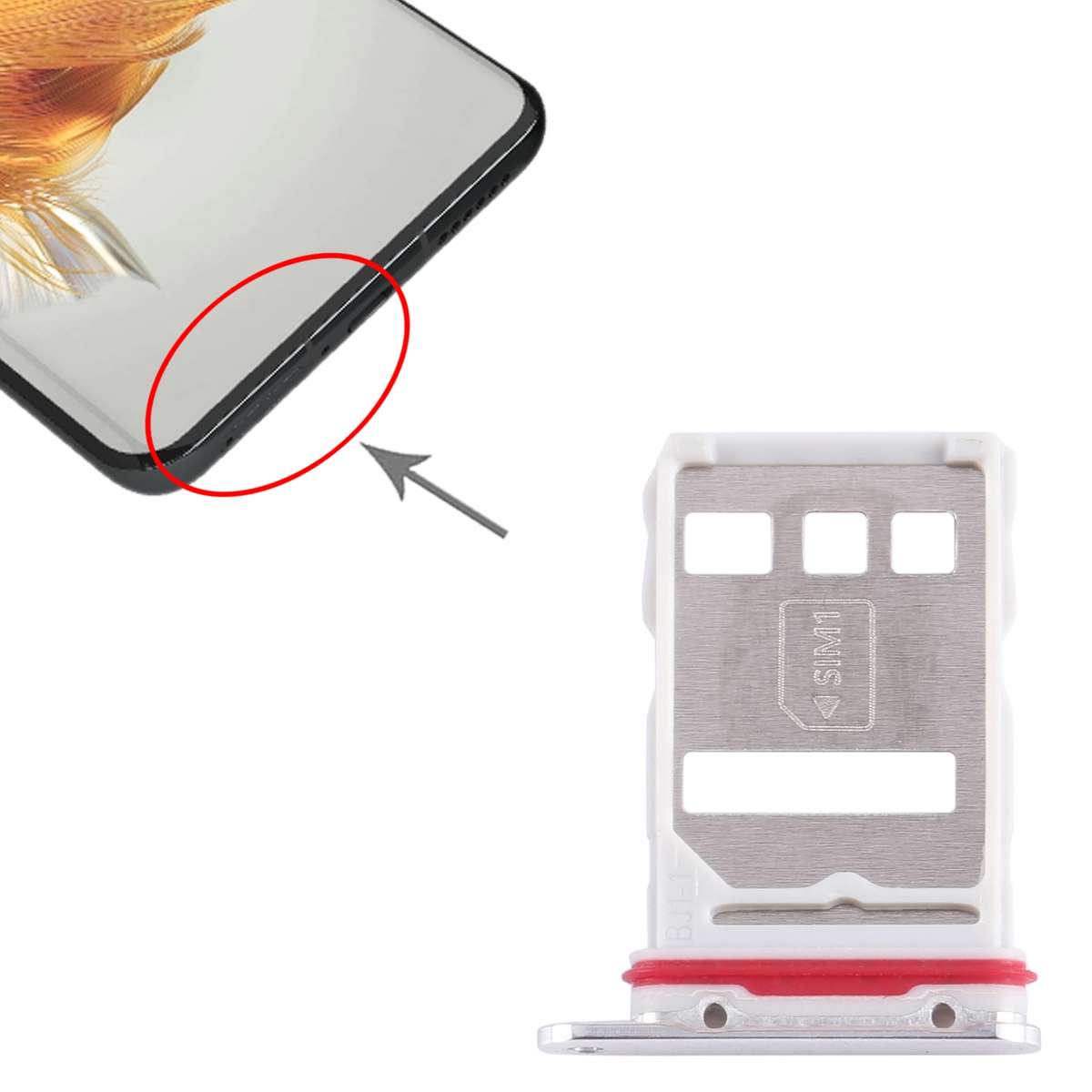 For Huawei Mate 50 Pro SIM Card Tray (Black)