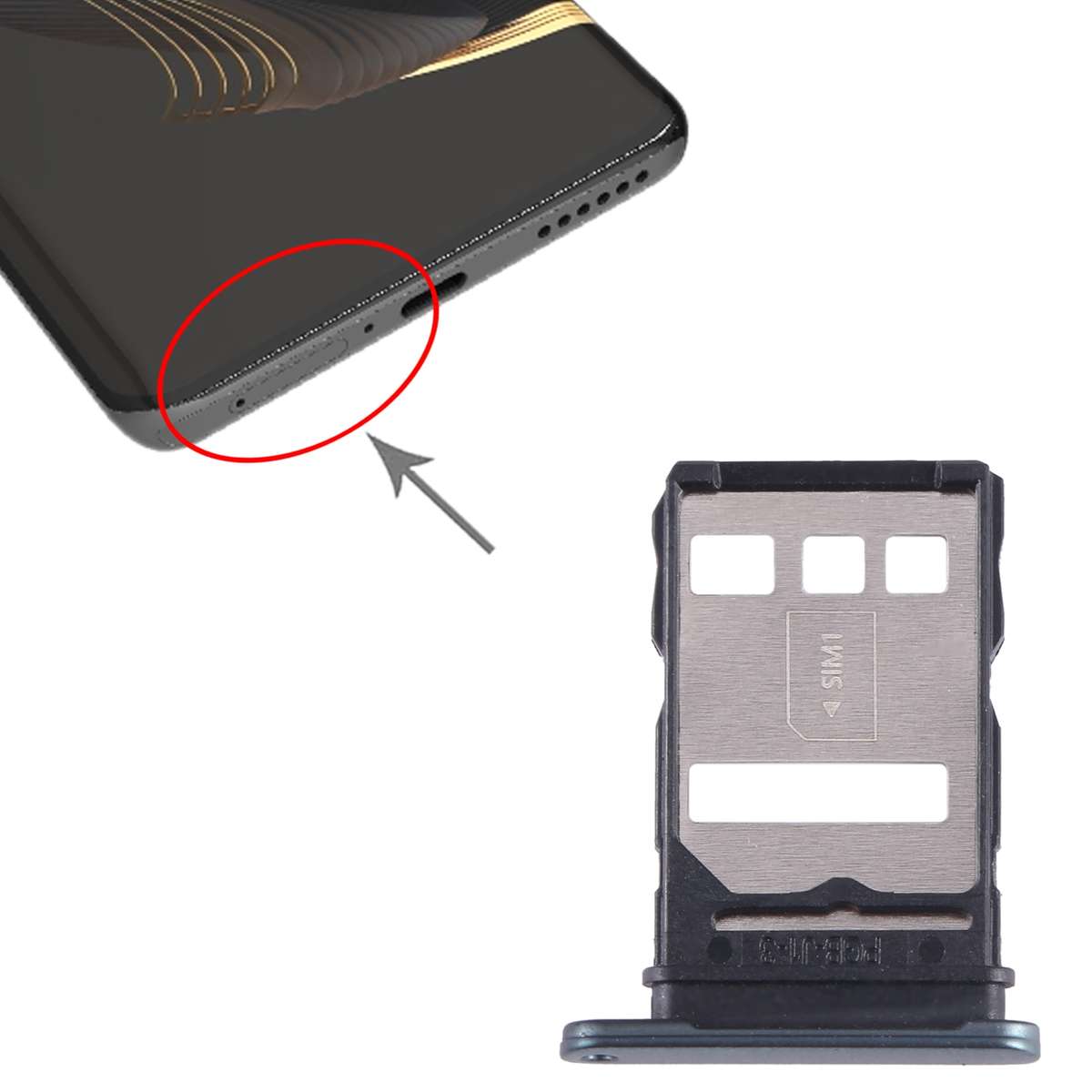 For Huawei nova 10 SIM Card Tray (Black)