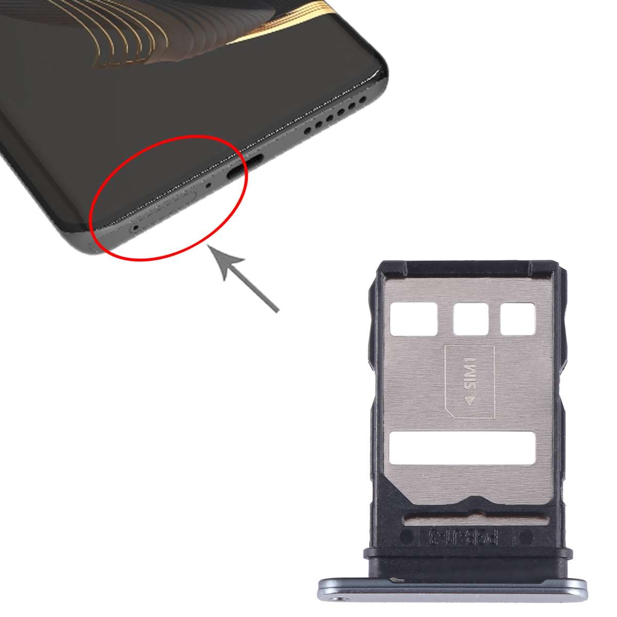 For Huawei nova 10 SIM Card Tray (Black)