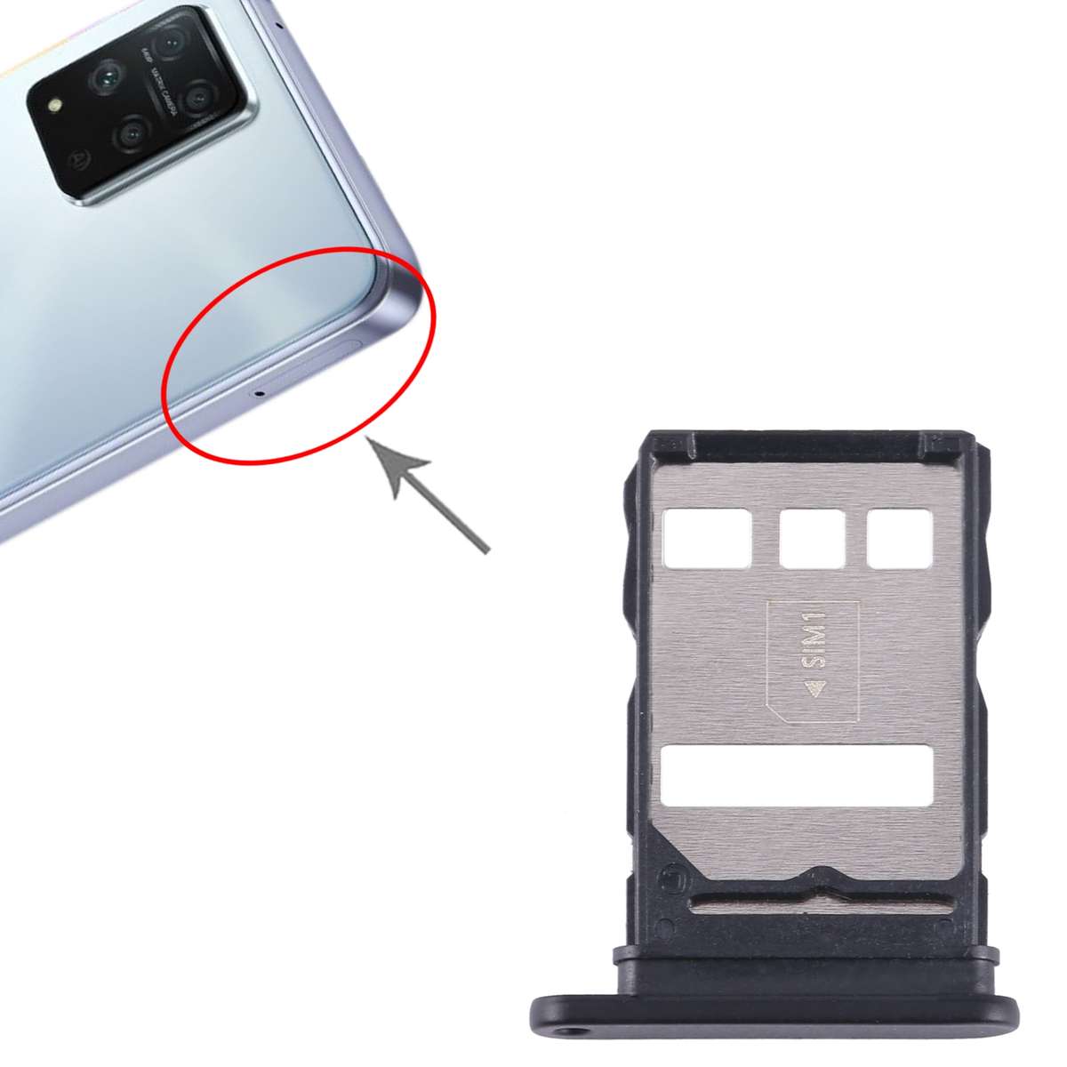 For Honor Play 5T Pro SIM Card Tray (Blue)